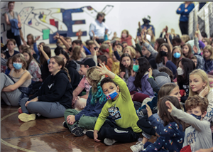 Kids at assembly. 